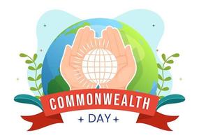 Commonwealth of Nations Day on 24 may Illustration with Helps Guide Activities by Commonwealths Organizations in Flat Hand Drawn Templates vector