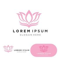 yoga logo design stock. human meditation in lotus flower vector illustration