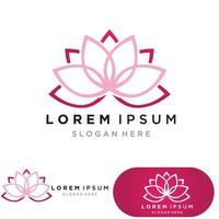 yoga logo design stock. human meditation in lotus flower vector illustration