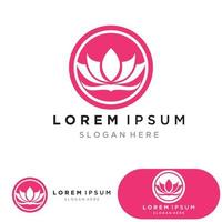 yoga logo design stock. human meditation in lotus flower vector illustration