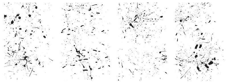 Set of Black and White Distressed Textures. Grunge Backgrounds and Overlays. EPS 10.
