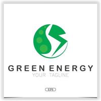 verde energía concepto símbolo icono o etiqueta vector imagen logo