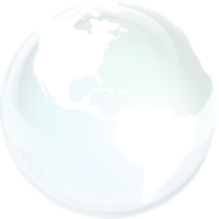 transparent glass globe of Earth png