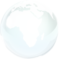 transparent glass globe of Earth png