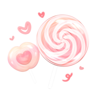 Cute peach candy stationary sticker oil painting png