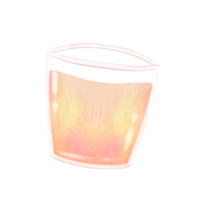 Cute peach drink stationary sticker oil painting png