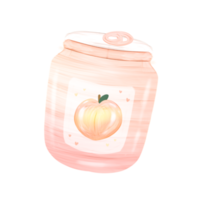 Cute peach juice drink can stationary sticker oil painting png