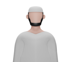 3d muslim man illustration. Ramadan muslim man icon. 3D rendering png