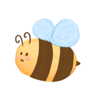 Cute honey bee stationary sticker oil painting png