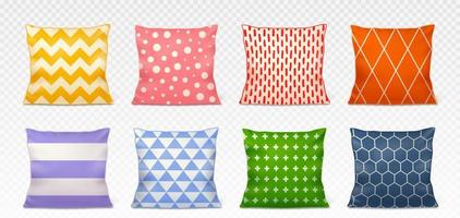 Color square pillows, various pattern vector