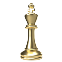 The gold king chess png image 3d rendering