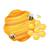 süß Bienenwabe und Biene stationär Aufkleber Öl Gemälde png