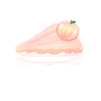 Cute peach cake stationary sticker oil painting png