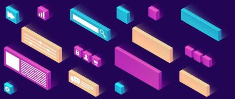 Website constructor isometric icon vector