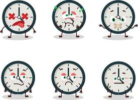 Clock cartoon with character with nope expression vector