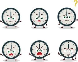 Cartoon character of clock with what expression vector