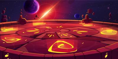 Ancient stone arena for game battle in space vector