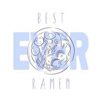 mejor ramen nunca letras vector