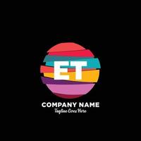 ET initial logo With Colorful template vector. vector