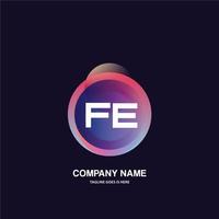 FE initial logo With Colorful Circle template vector