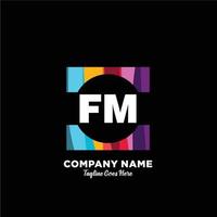 FM initial logo With Colorful template vector. vector