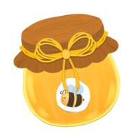 Cute honey jar stationary sticker oil painting png