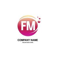 FM initial logo With Colorful Circle template vector