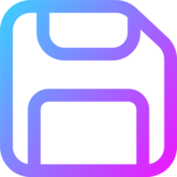 Disk icon in gradient colors. Floppy disk sign for storage. png