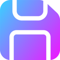 Disk icon in gradient colors. Floppy disk sign for storage. png