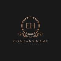 EH Letter Initial with Royal Luxury Logo Template vector