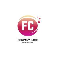 FC initial logo With Colorful Circle template vector