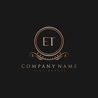 ET Letter Initial with Royal Luxury Logo Template vector