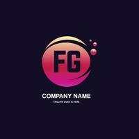 FG initial logo With Colorful Circle template vector