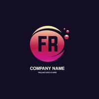 FR initial logo With Colorful Circle template vector