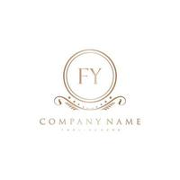 FY Letter Initial with Royal Luxury Logo Template vector