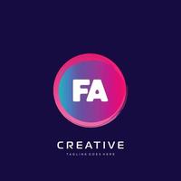 FA initial logo With Colorful template vector. vector