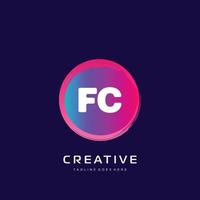 FC initial logo With Colorful template vector. vector