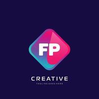 FP initial logo With Colorful template vector. vector