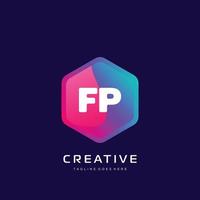 FP initial logo With Colorful template vector. vector