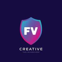 FV initial logo With Colorful template vector. vector