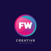 FW initial logo With Colorful template vector. vector