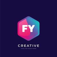 FY initial logo With Colorful template vector. vector