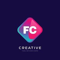 FC initial logo With Colorful template vector. vector