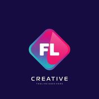 FL initial logo With Colorful template vector. vector