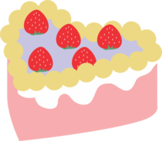 Strawberry cake heart shape png