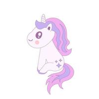 linda sentado unicornio vector