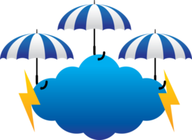 parapluie avec nuage bannière graphique élément pour ajouter texte png