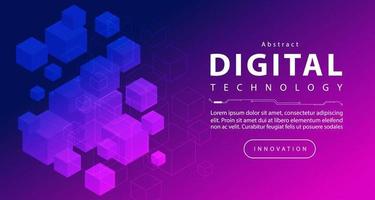 Abstract digital technology futuristic blue pink purple background, Cyber science tech, Innovation communication future Ai big data, internet network connection, Cloud illustration vector isometric 3d