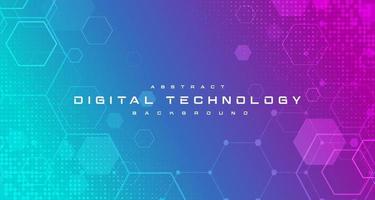 Digital technology banner green pink background concept, cyber technology, abstract social media tech, innovation future data, internet network, Ai big data, lines dots connection, illustration vector