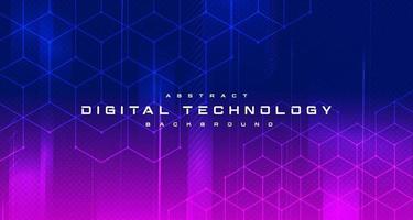 banner de tecnología digital concepto de fondo rosa azul, efecto de luz de tecnología cibernética, tecnología abstracta, datos futuros de innovación, red de Internet, big data ai, conexión de puntos de líneas, vector de ilustración